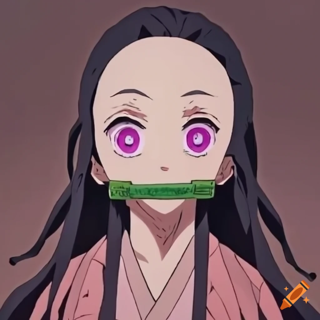 Nezuko from Demon Slayer in fashionable clothing