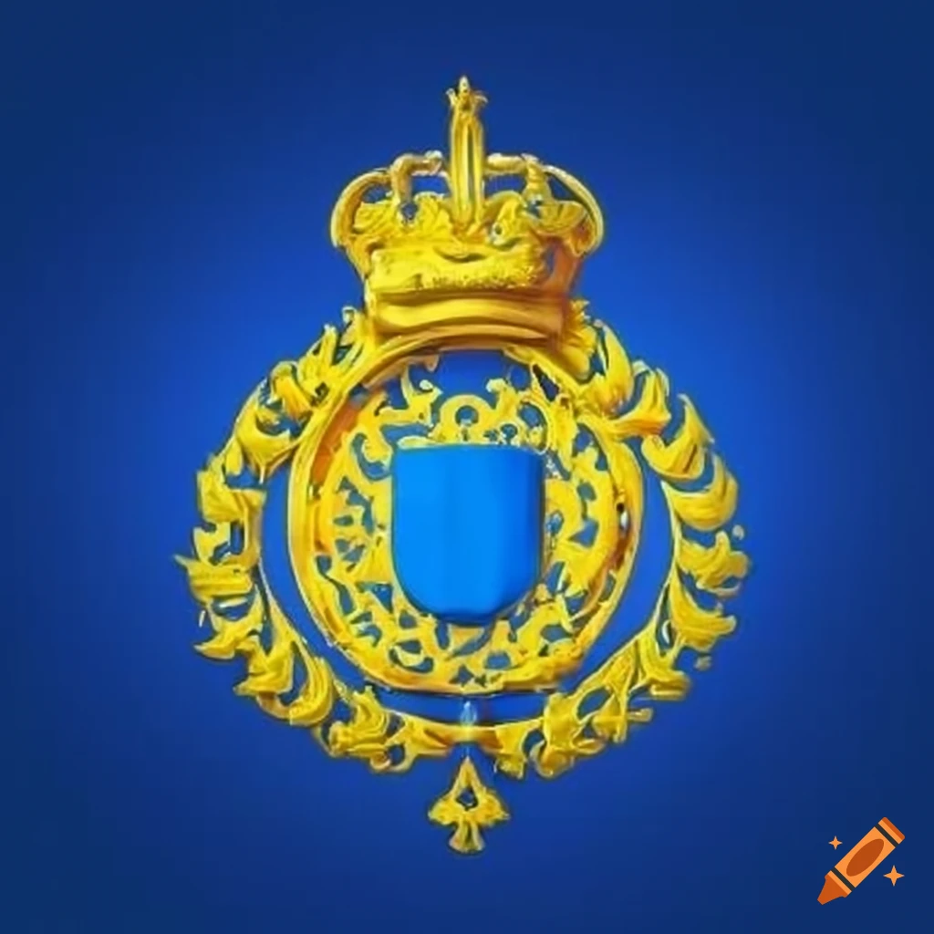 Insignia design for lustrum committee with blue and yellow colors