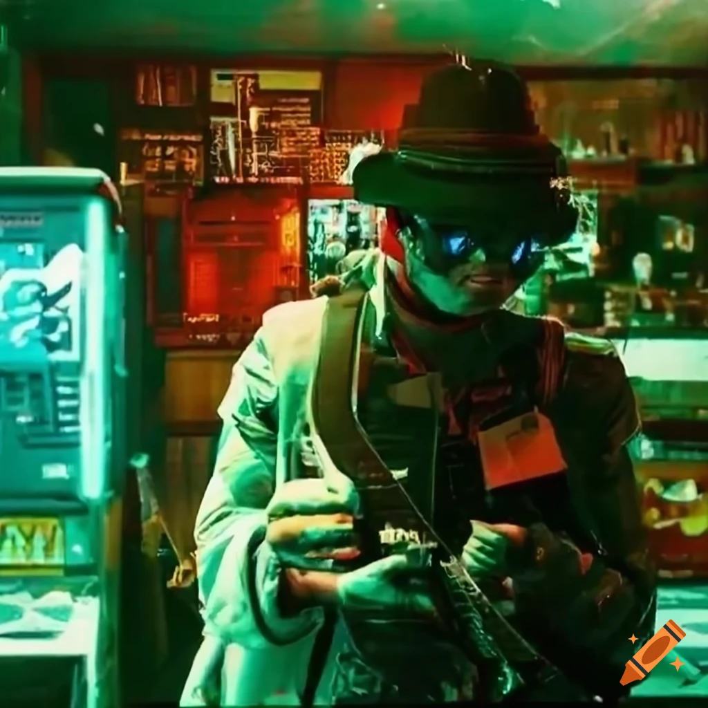 VHS footage of cyberpunk individuals