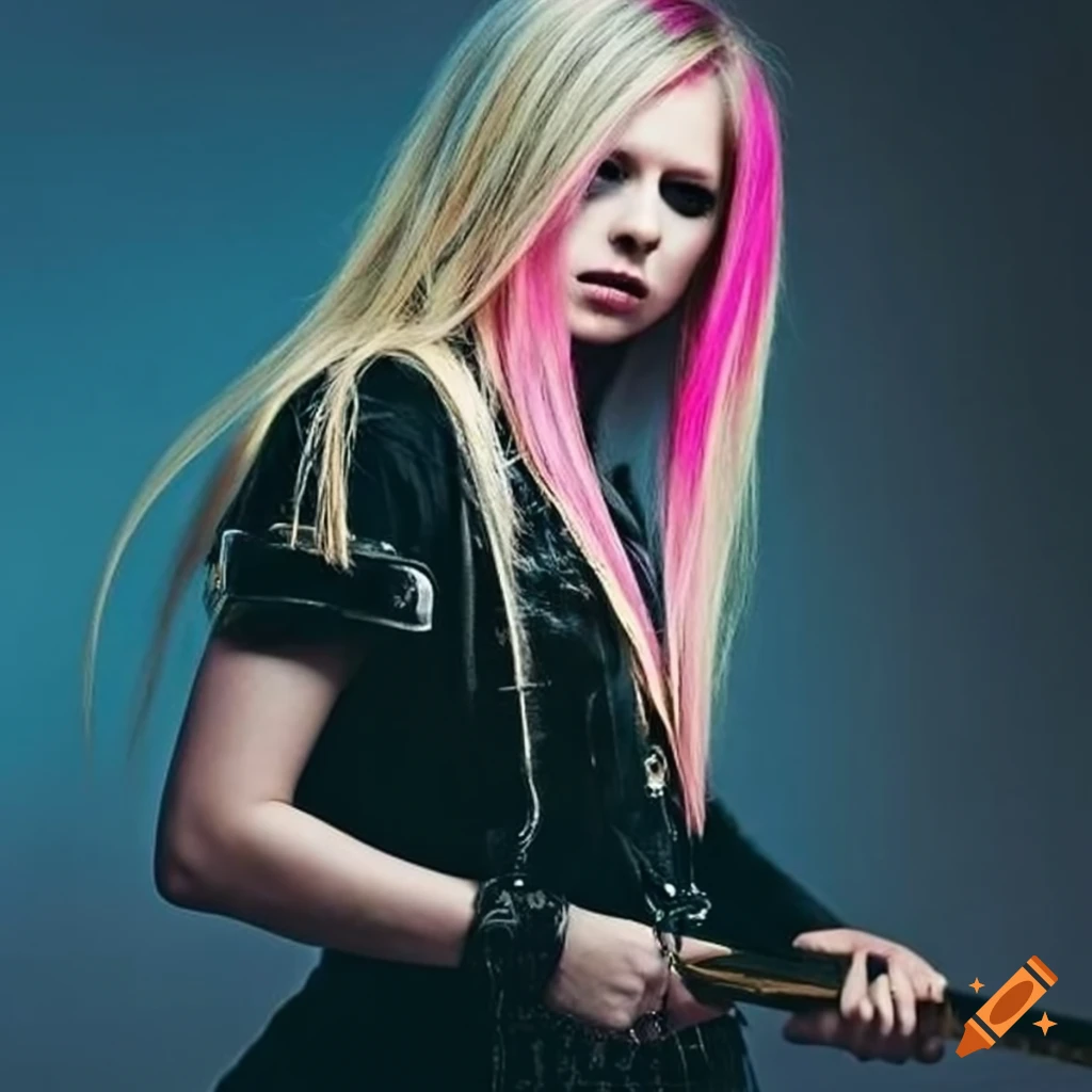 Avril lavigne warrior with sword on Craiyon