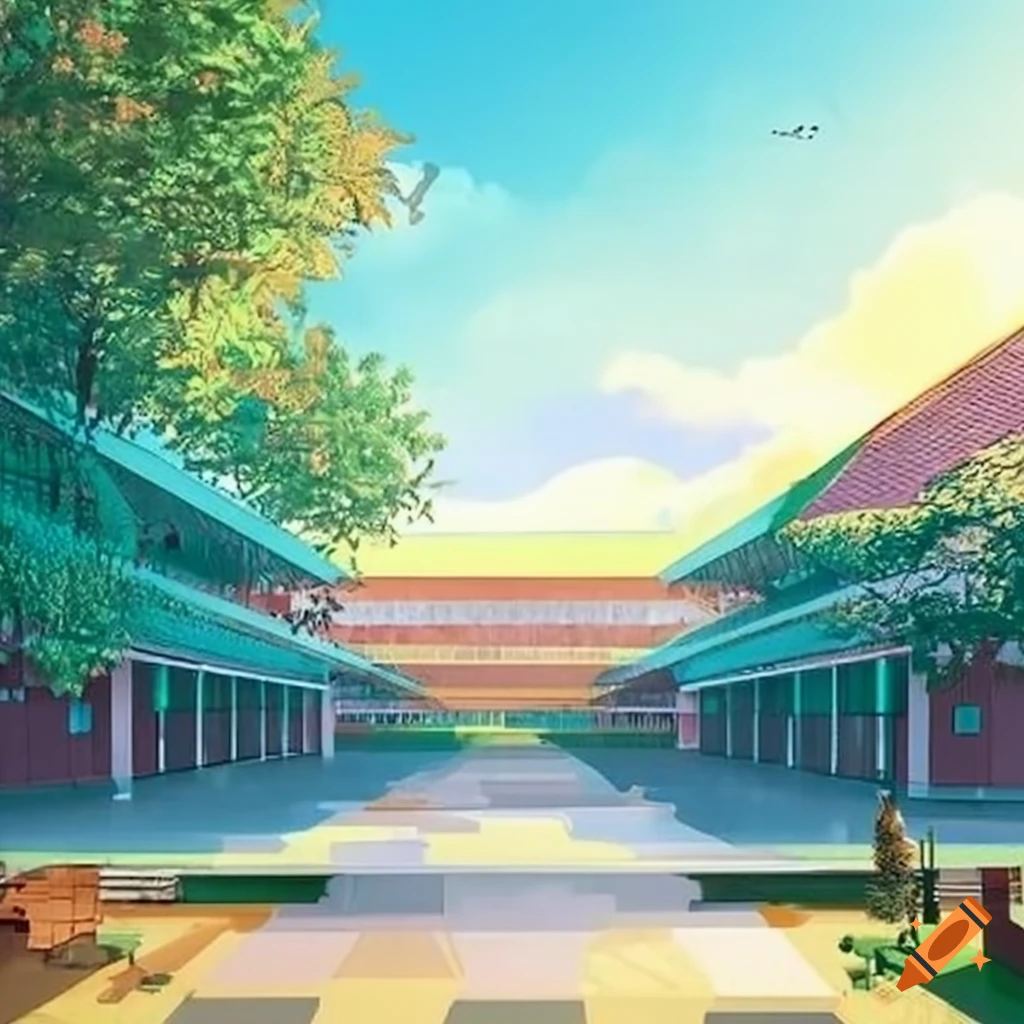 Colorful and intricate Indonesian school campus