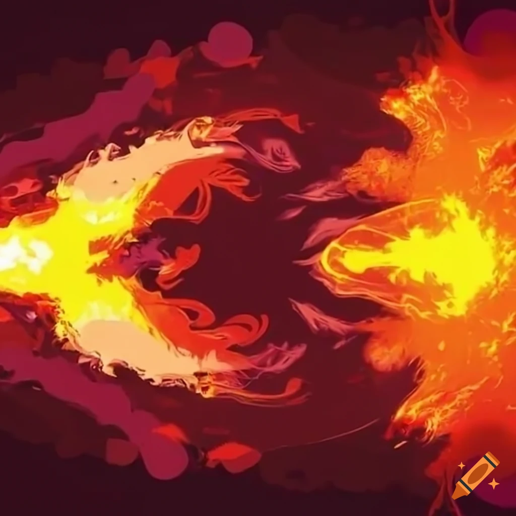 Dynamic exploding fireball with vivid flames on Craiyon
