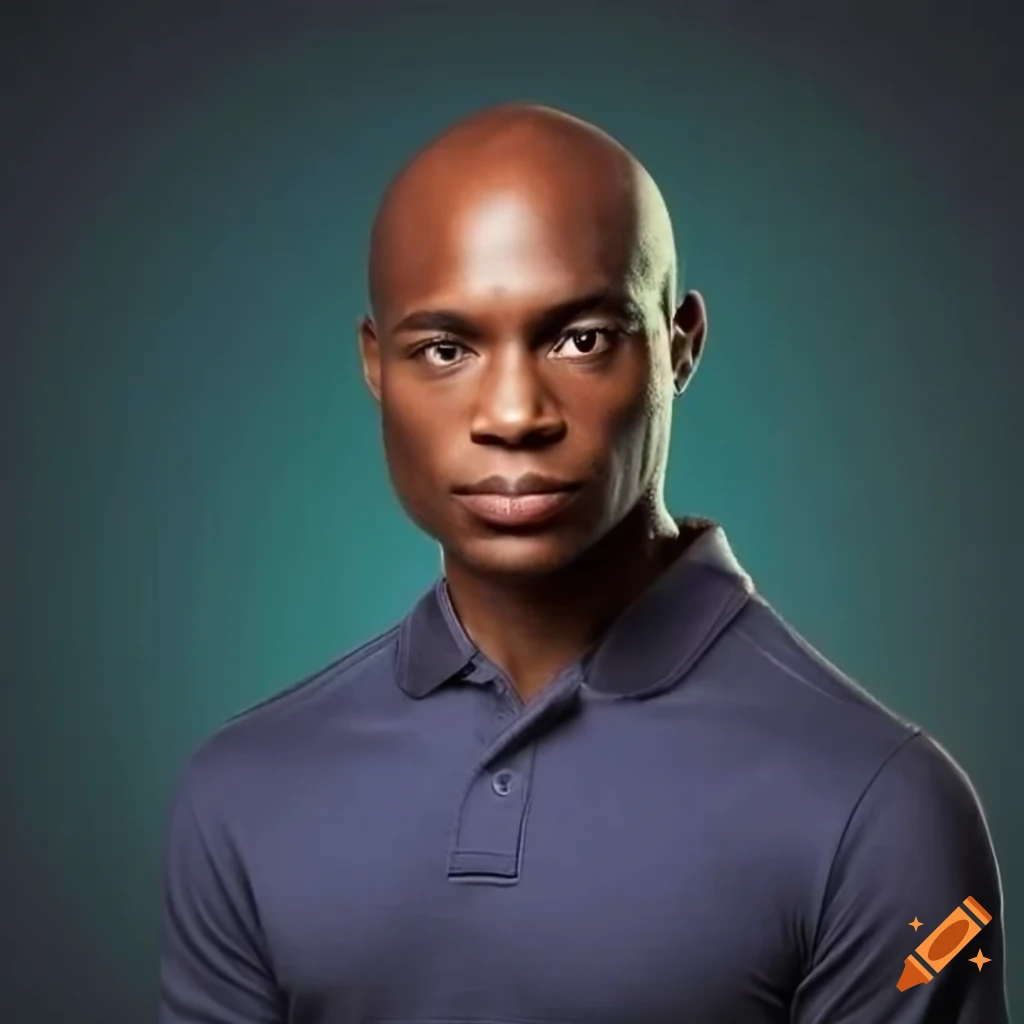 African American man in a polo shirt headshot on Craiyon