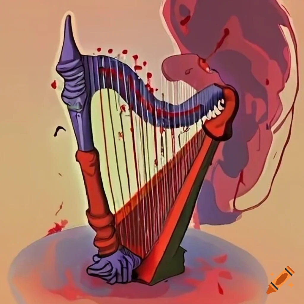 Cartoony demonic harp