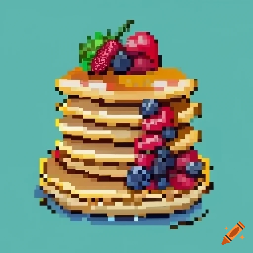 Fruit pancake in pixel art style on Craiyon