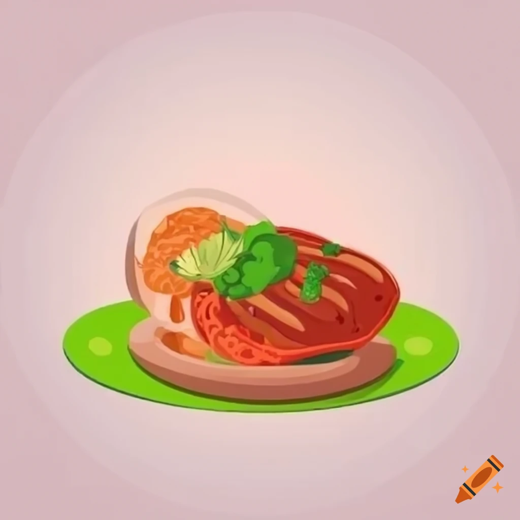 Cartoon of Asian food