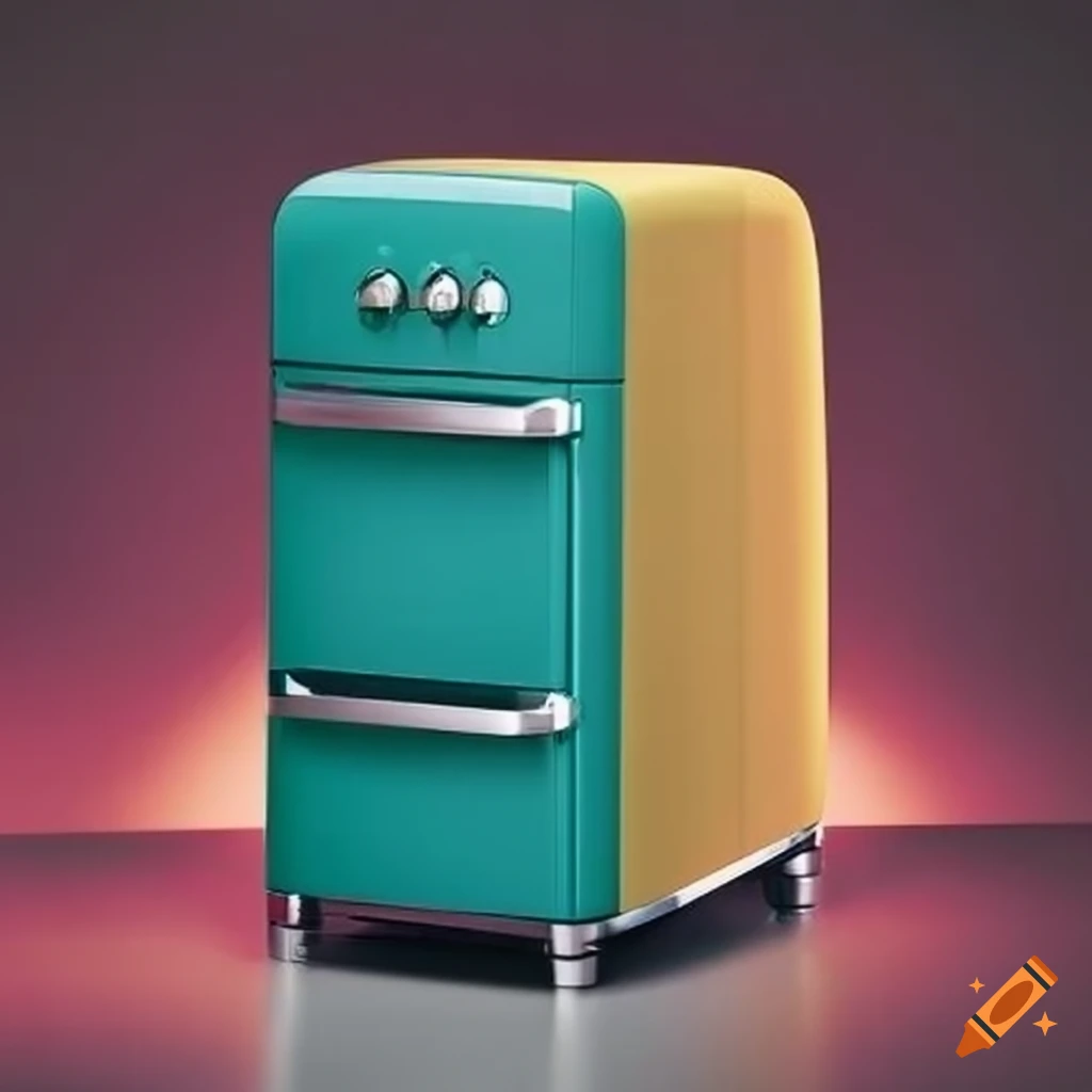 Retro style meets smeg designer appliance displaying recipes on Craiyon