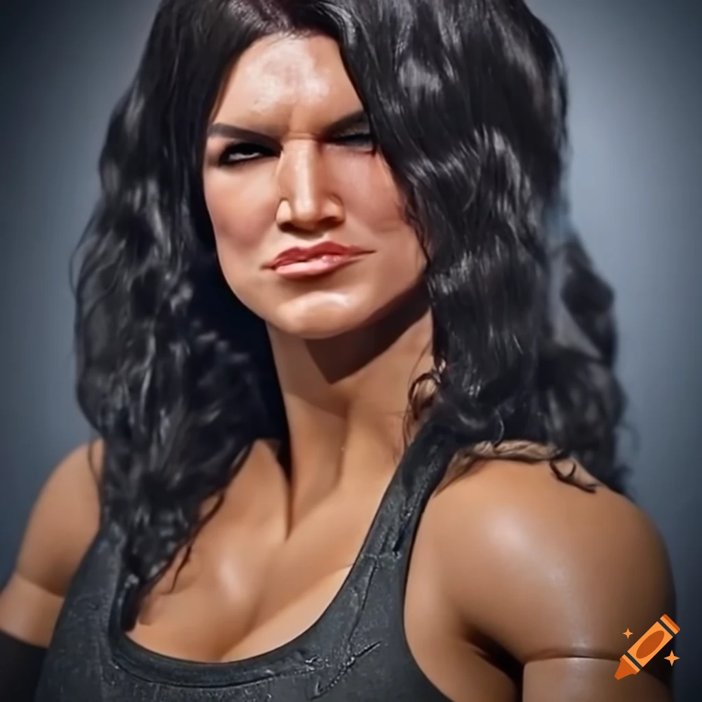 Detailed wax figure of gina carano exuding confidence and femininity on