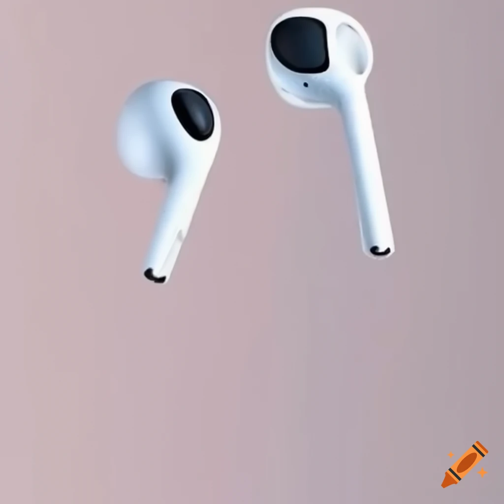 Pair of Apple AirPods on white background