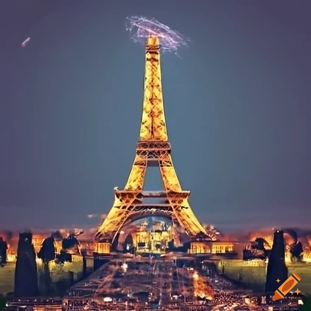 Eiffel Tower under attack by UFOs