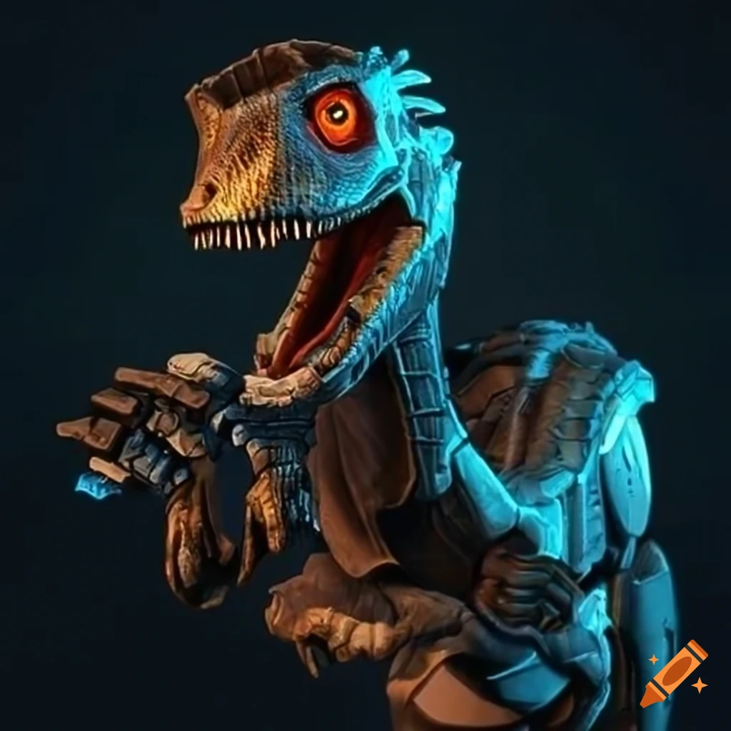 Velociraptor with cybernetic upgrades