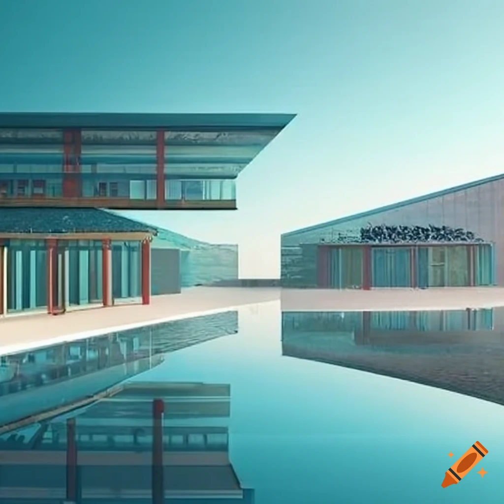 Water park school campus with classrooms