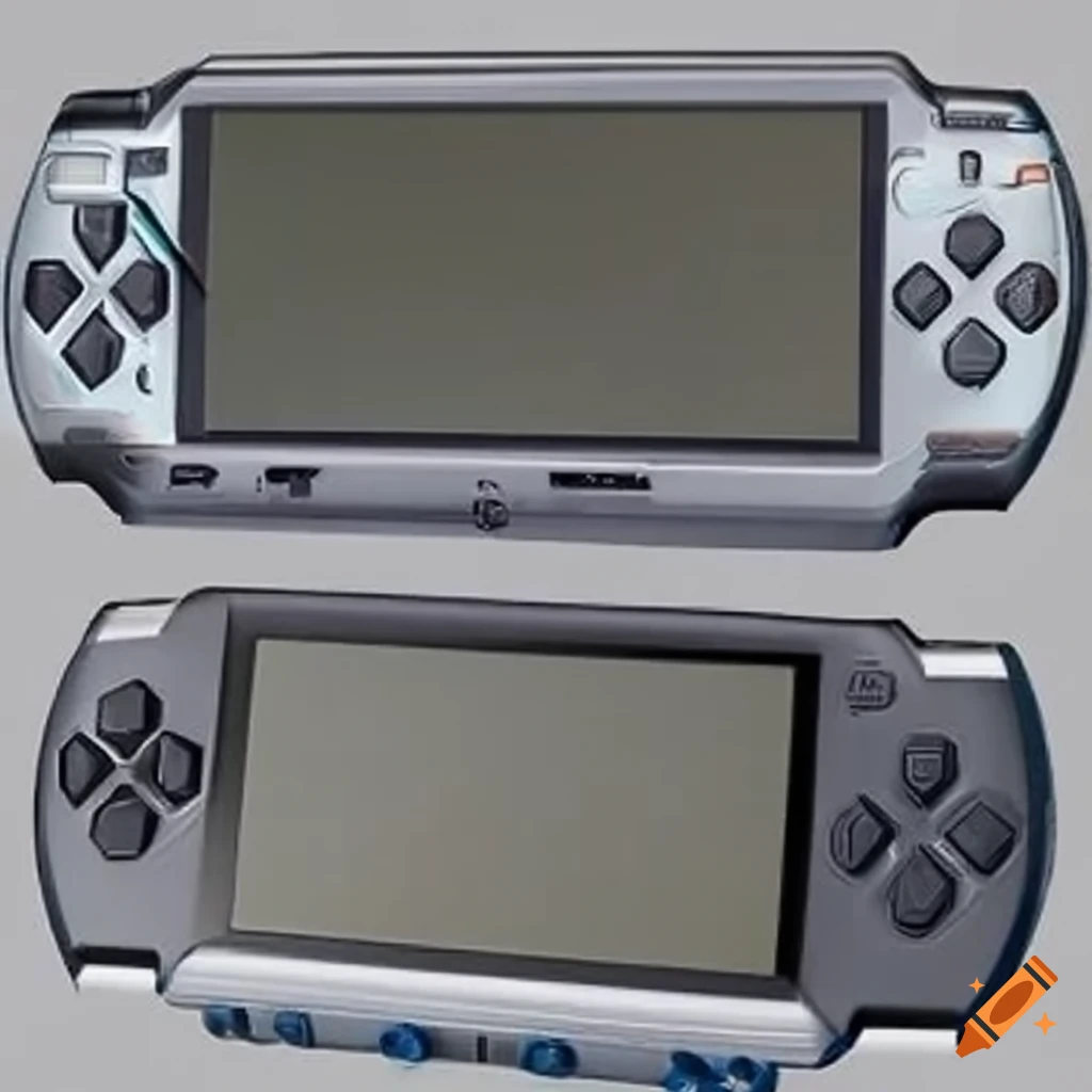 Handheld portable game console reminiscent of the 2000s era on Craiyon