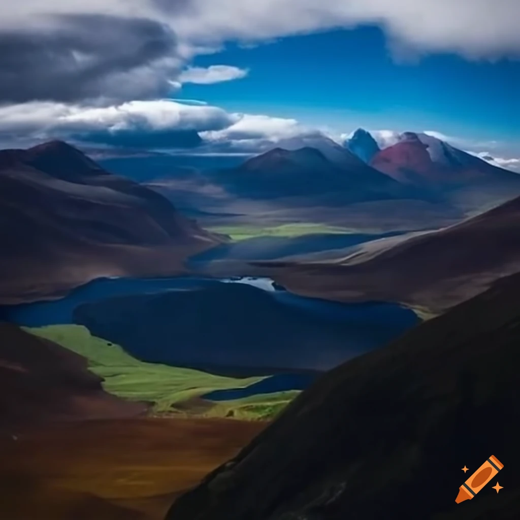Scenic view resembling Northern Scotland with Alps-like mountains