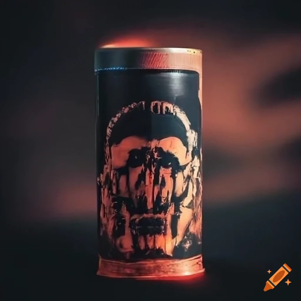 Dark can design for HellFest rock event with event name on the can