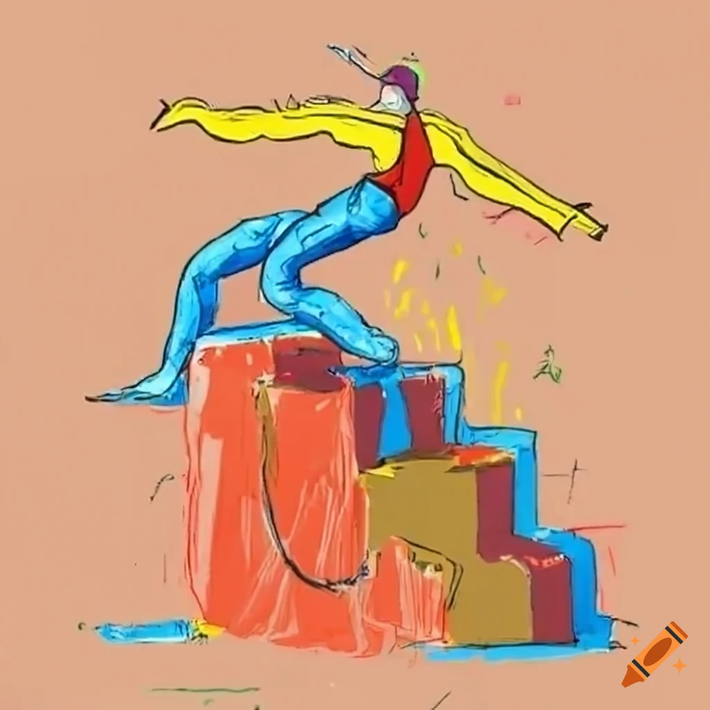 Man overcoming an obstacle