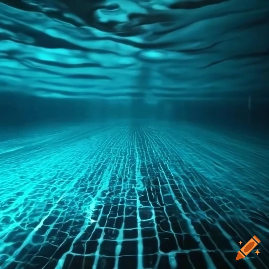 Swimming pool with dark water and unreachable end