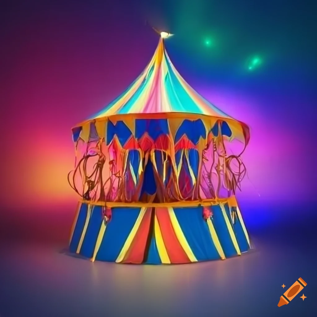 Colorful circus tent in vivid colors on Craiyon