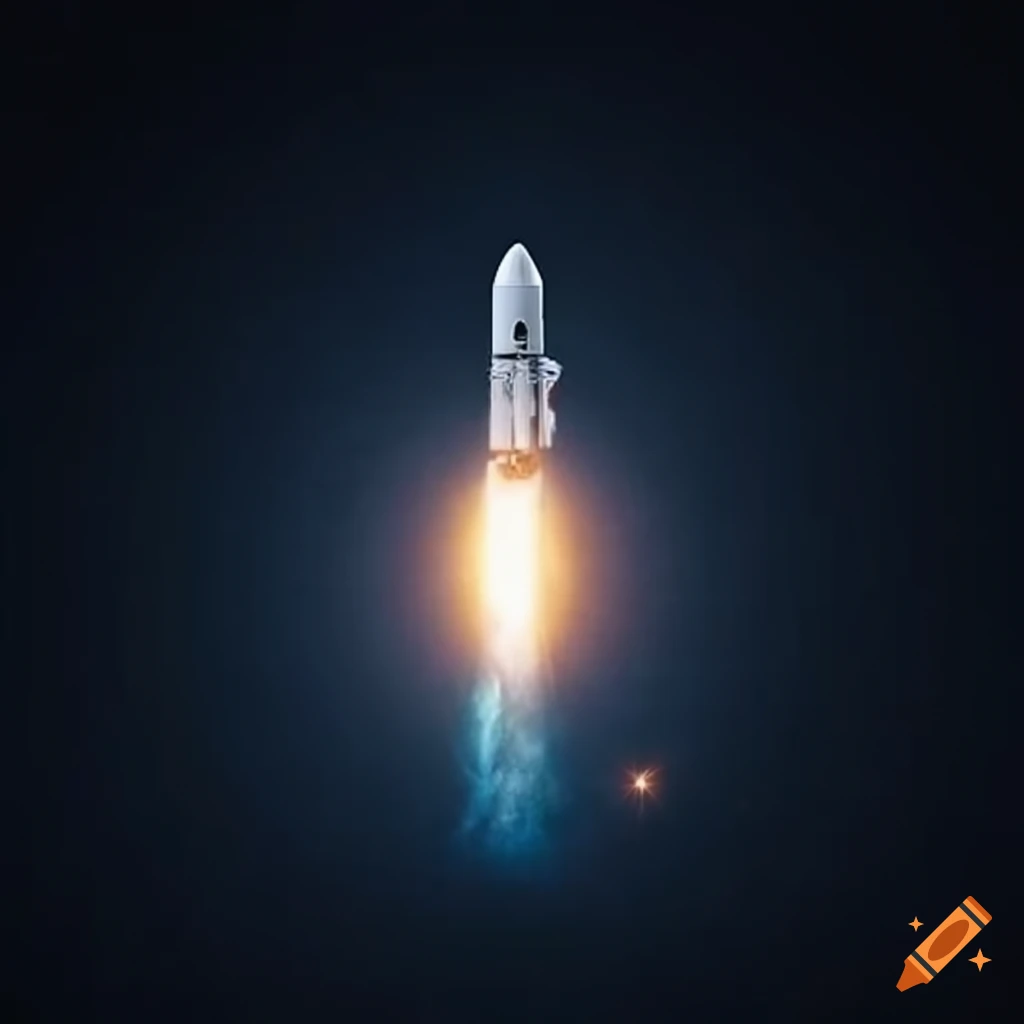 Rocket soaring past mesmerizing galaxies in space