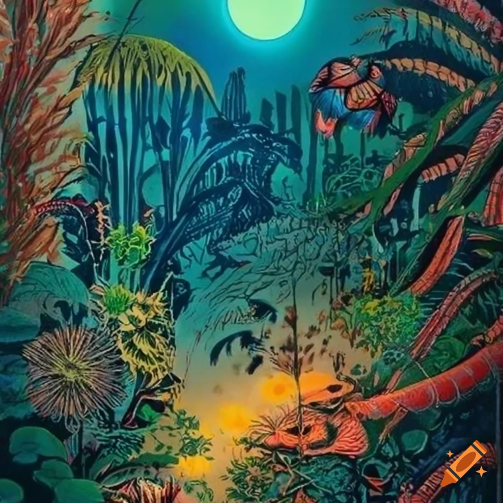 Iron butterfly william stout serigraph portraying a fantastical scene