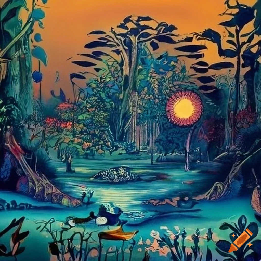 Iron butterfly william stout serigraph portraying a fantastical scene