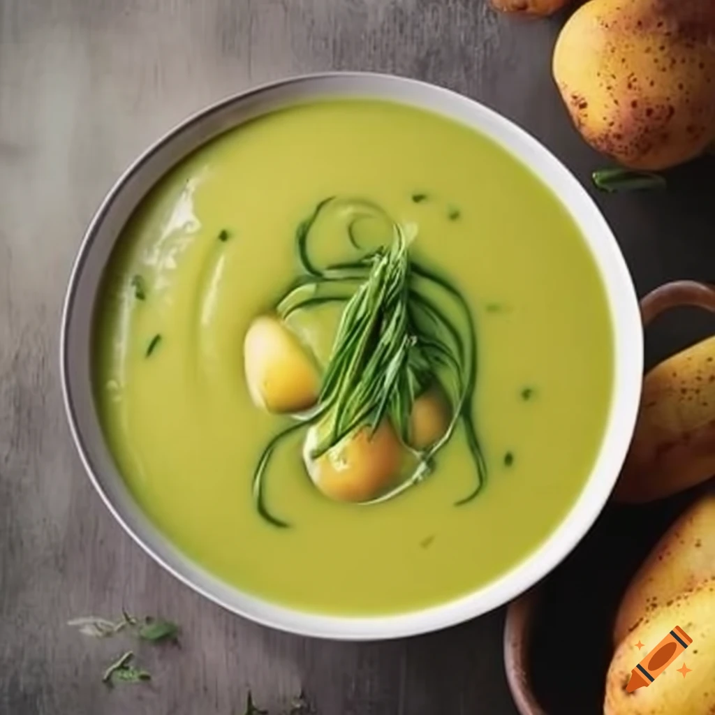 Velvety leek and potato soup with chives