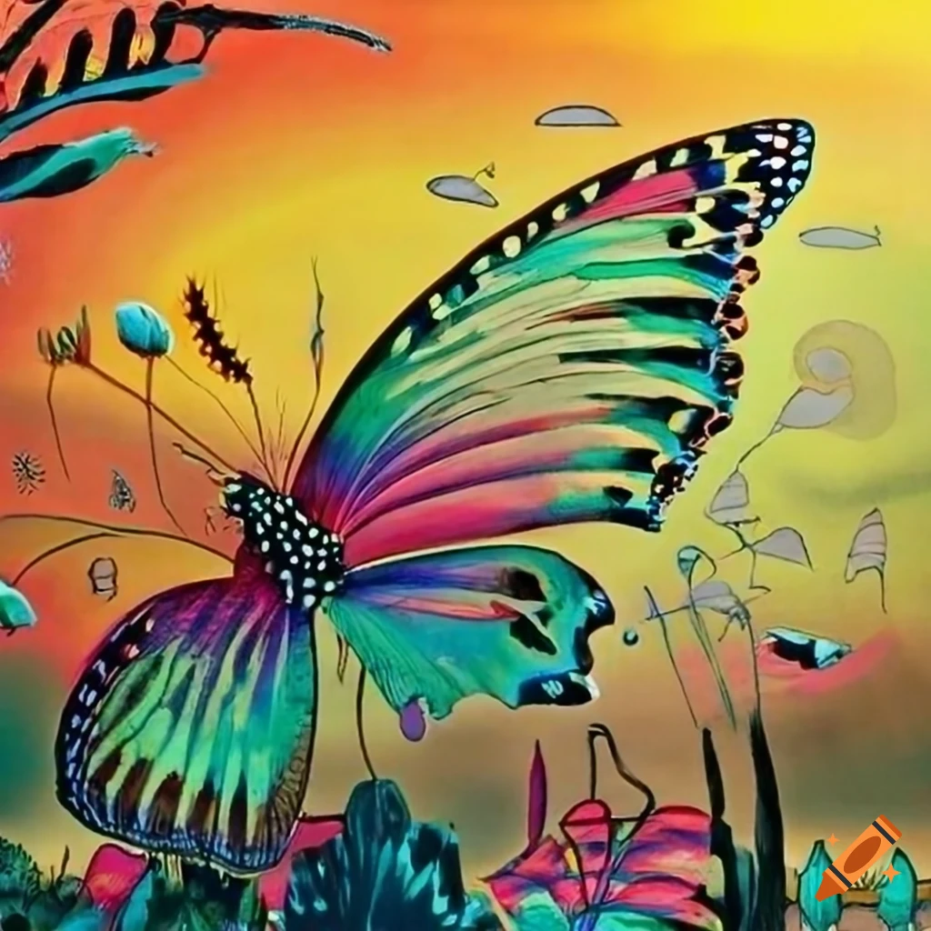 Iron butterfly william stout serigraph portraying a fantastical scene