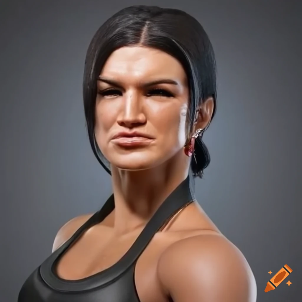 Wax figure of mma fighter gina carano portraying confidence and