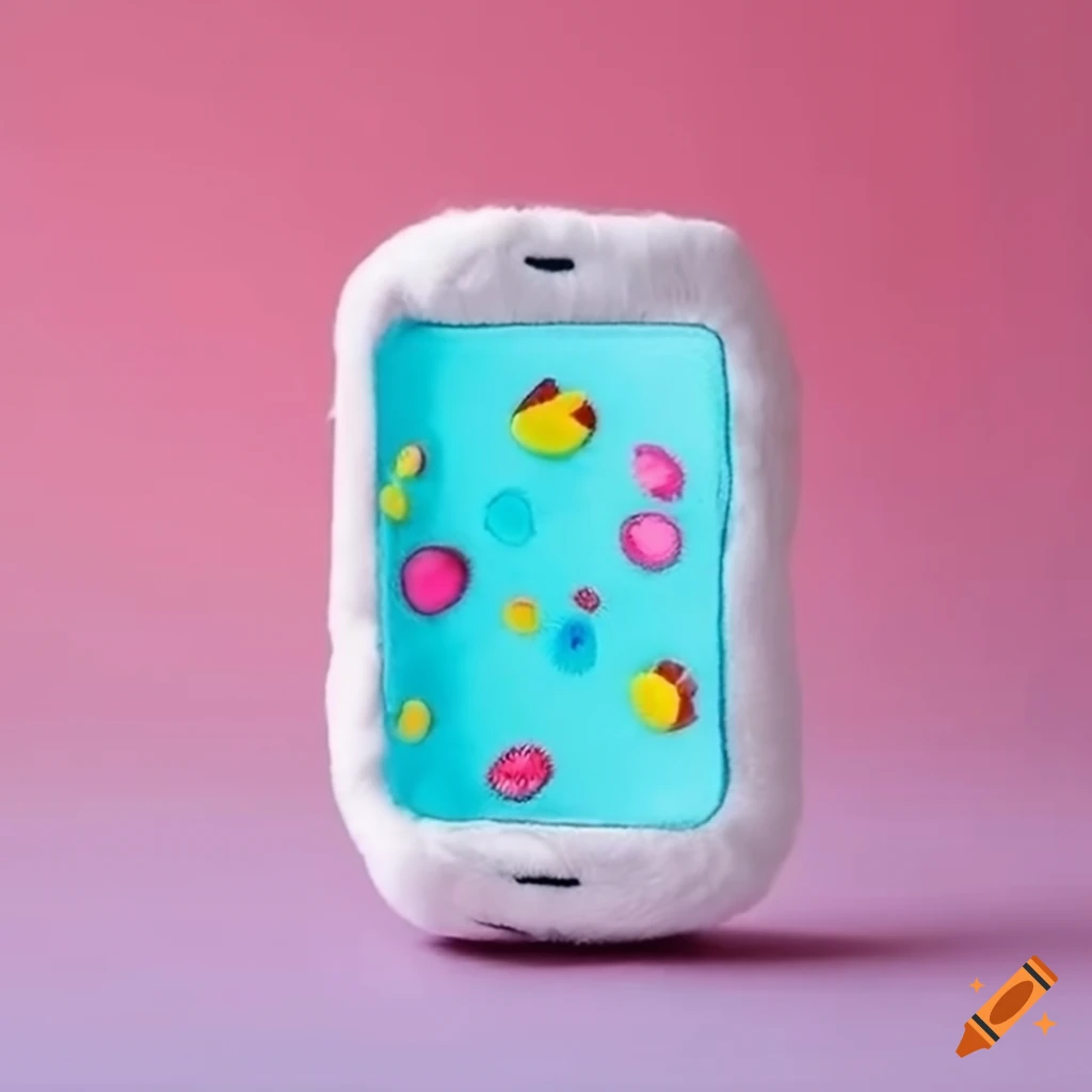 Cute plush toy of a smartphone on Craiyon