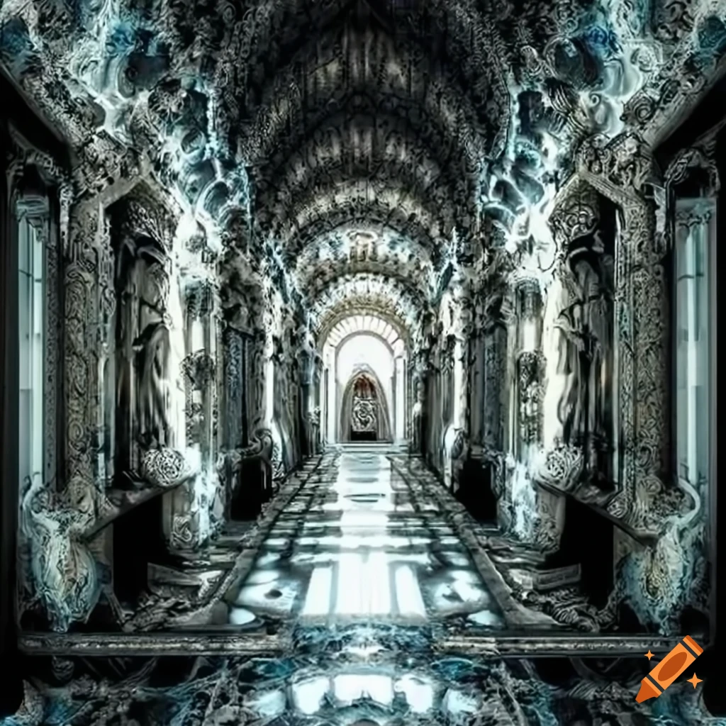 Mirrored fractal Roman hallway