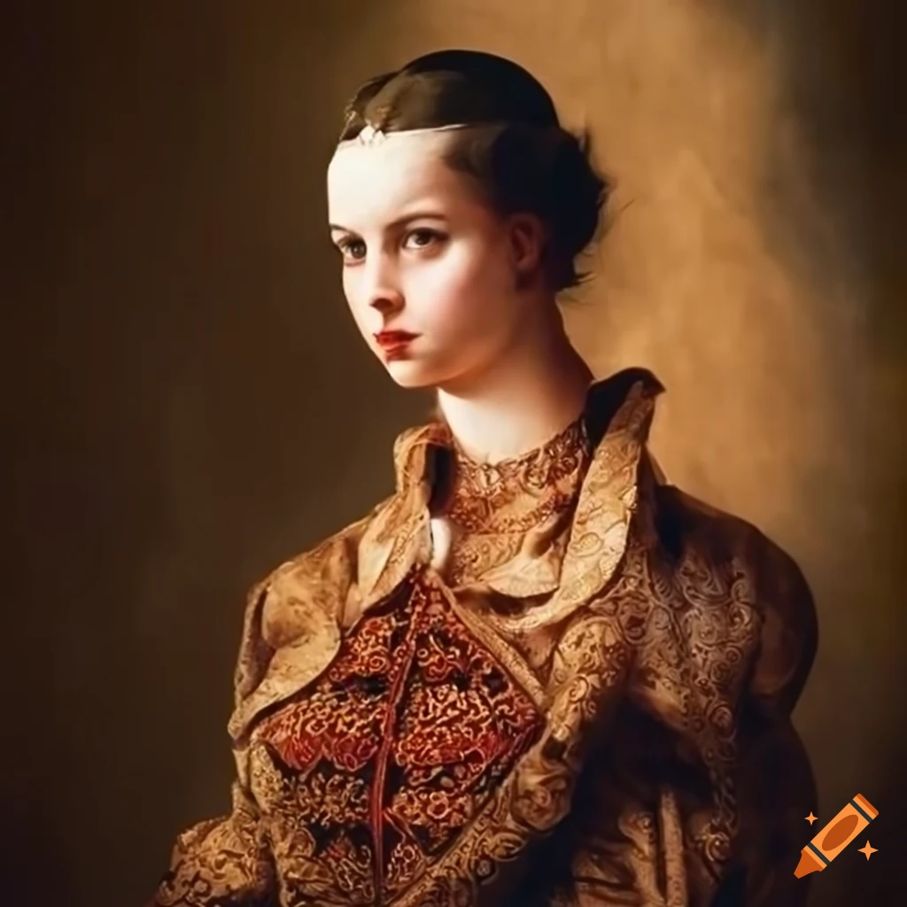 Portrait of a young woman in granada, spain's fashion representing