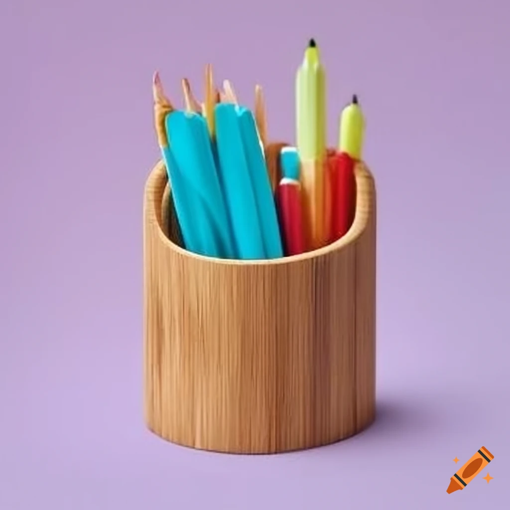 Bamboo pen organizer logo design for business