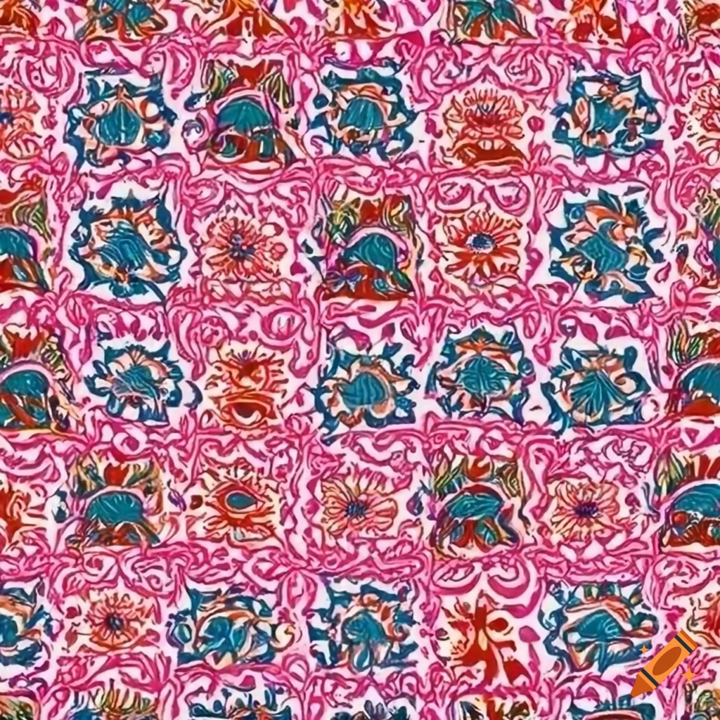 Pattern with simple striped bohemian style drawing