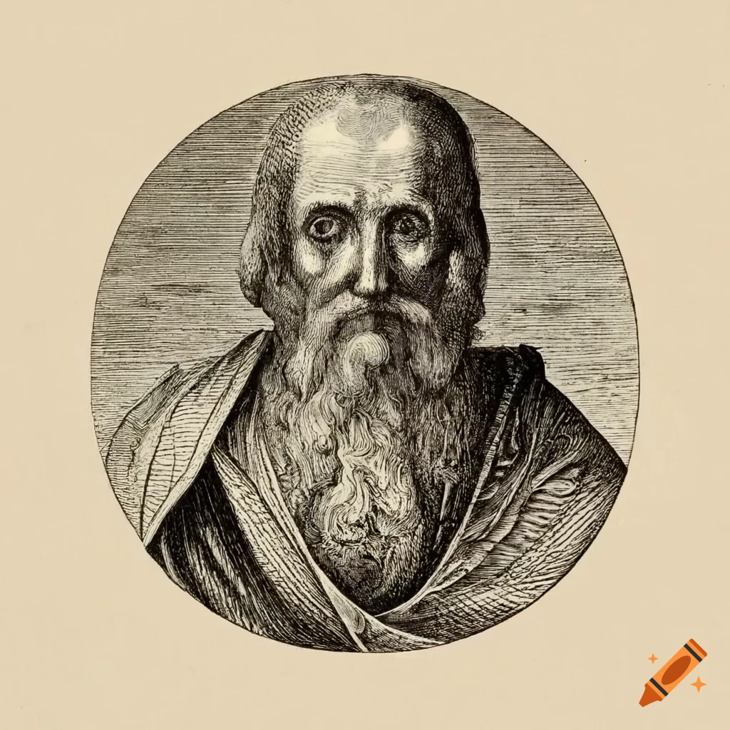 Antique monotone engraving of euclid on Craiyon