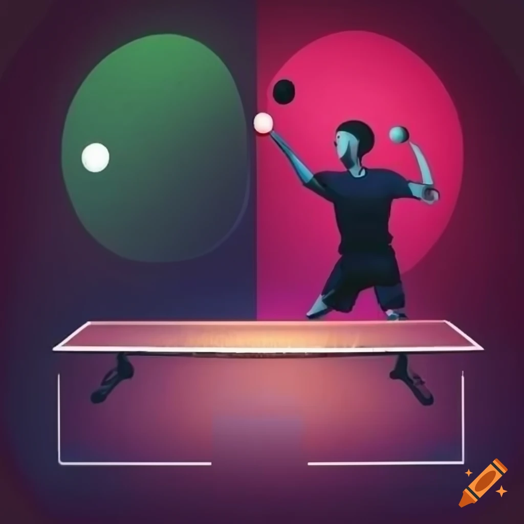 Two people playing ping pong on a smooth background for a great UX