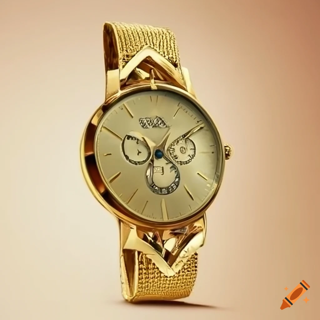 Gold wrist watches on Craiyon