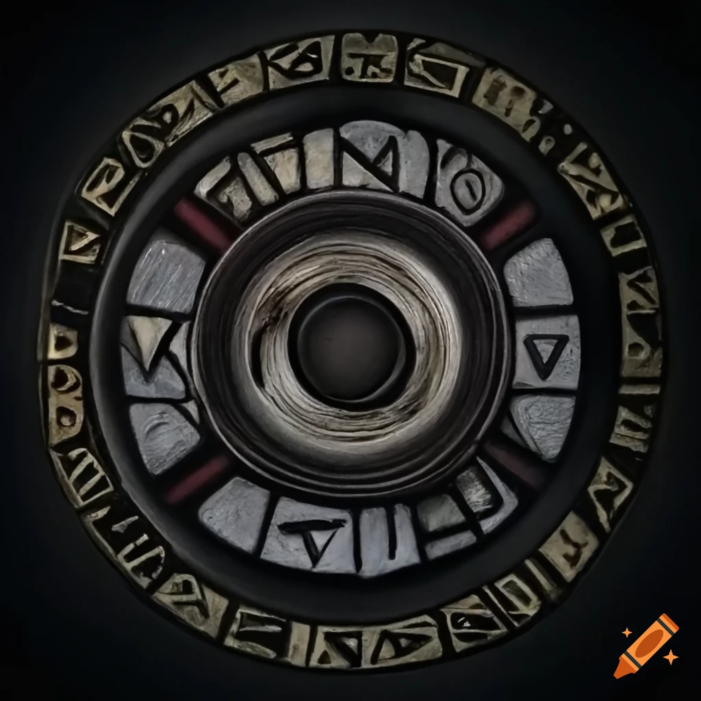 Ancient runes representing musical notes with dj equipment on Craiyon