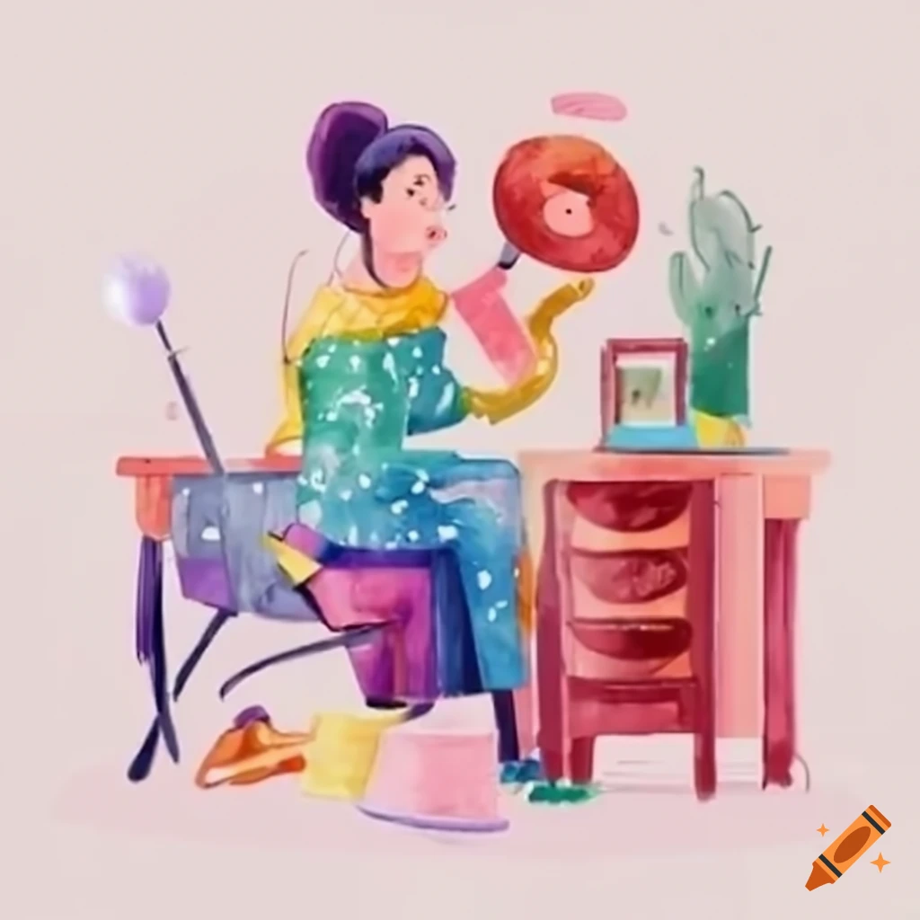 Multitasking mom handling multiple household chores