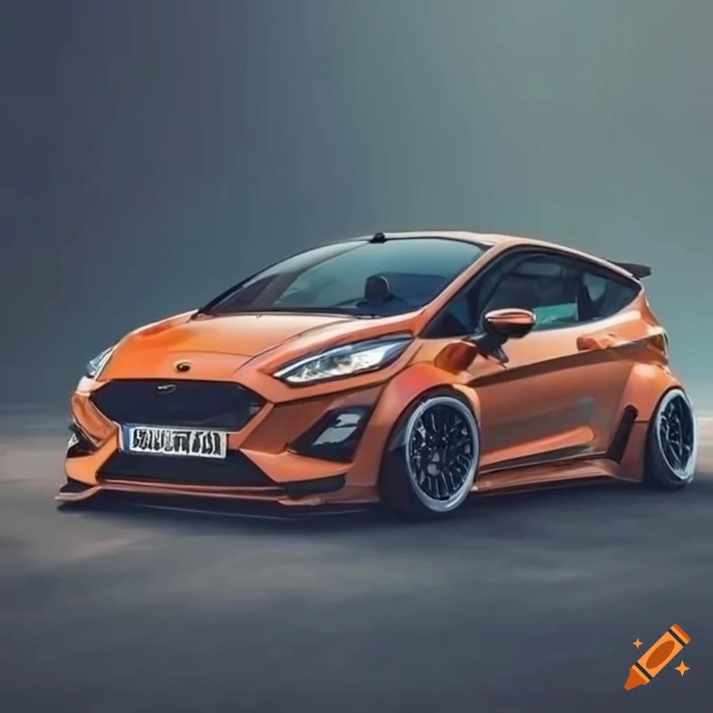 Customized Ford Fiesta mk7 with Lamborghini-inspired design
