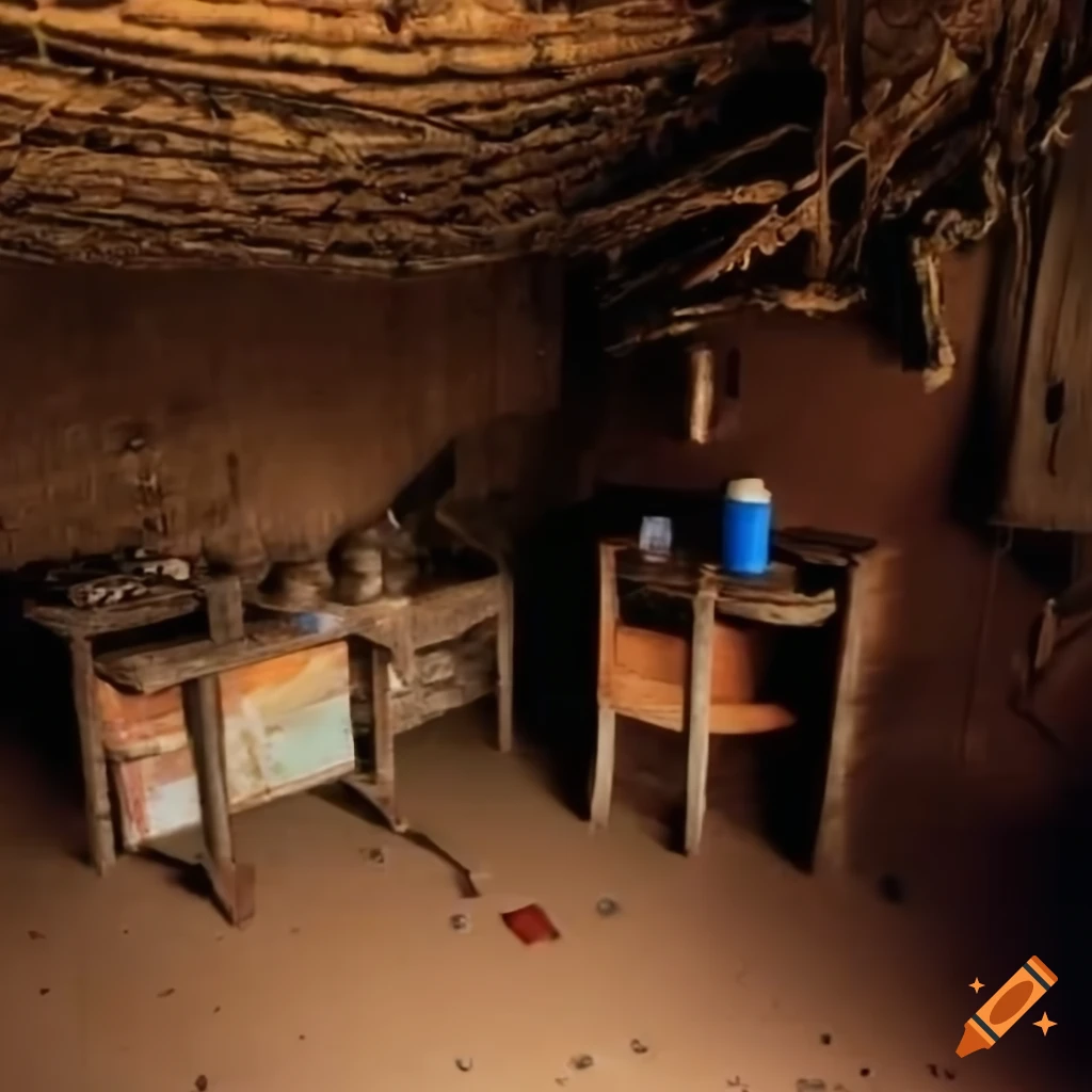 Interior of a small and humble hut owned by a milkman