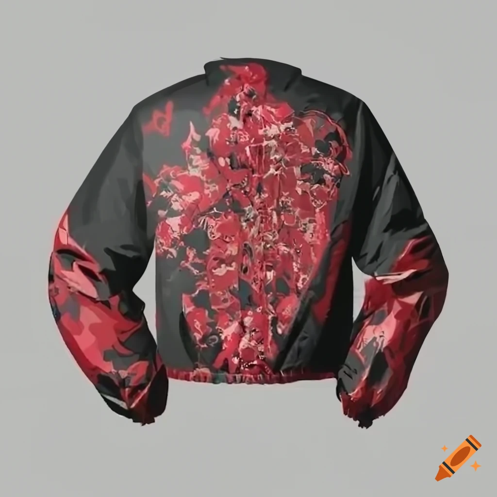 Black windbreaker jacket with oriental panda martial arts design on Craiyon
