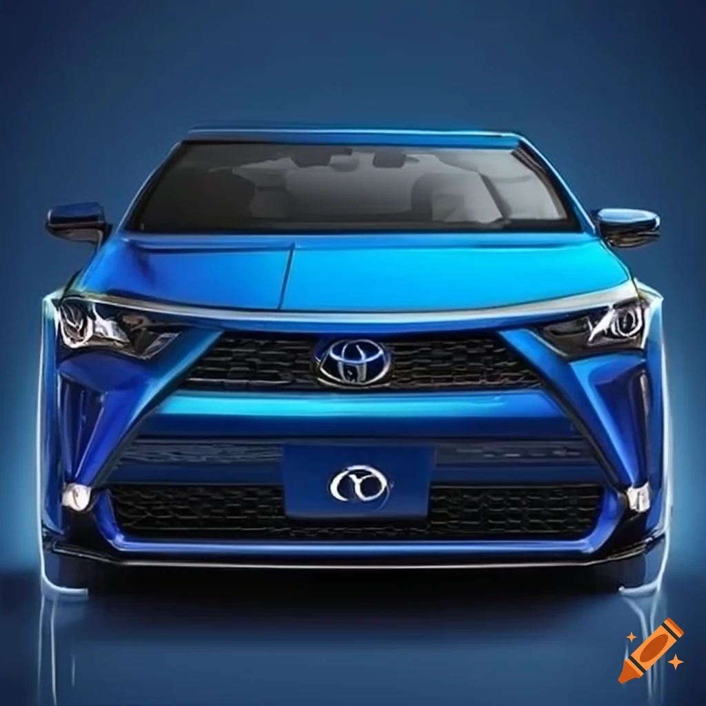 Blue Toyota car with front grill