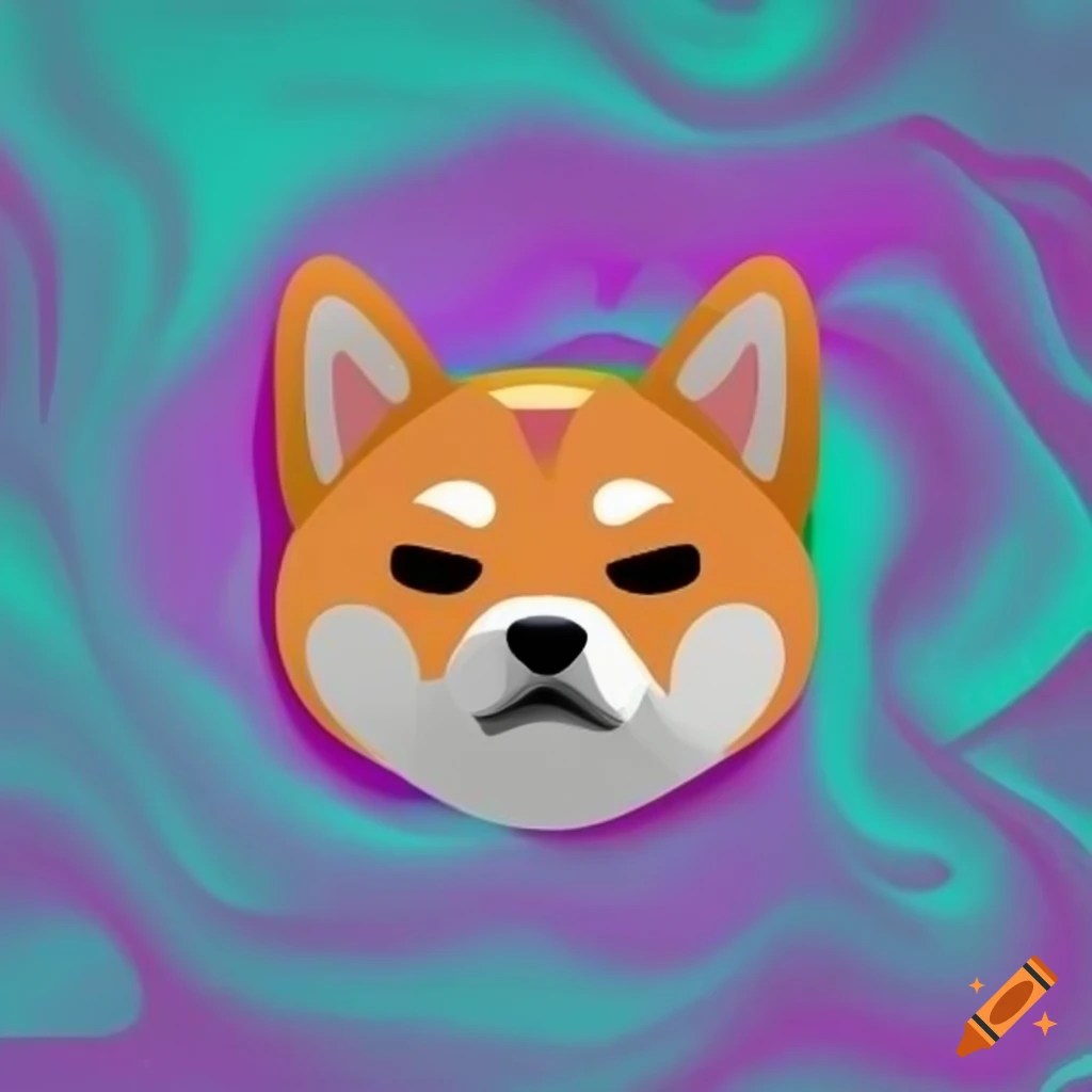Sleek and vibrant Shiba Inu logo design in purple and blue hues