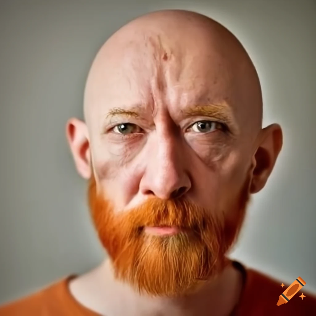 Middle-aged man with orange facial hair and brown eyes sketch on Craiyon