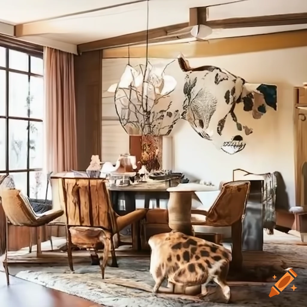 Interior of an animal-print themed dream home