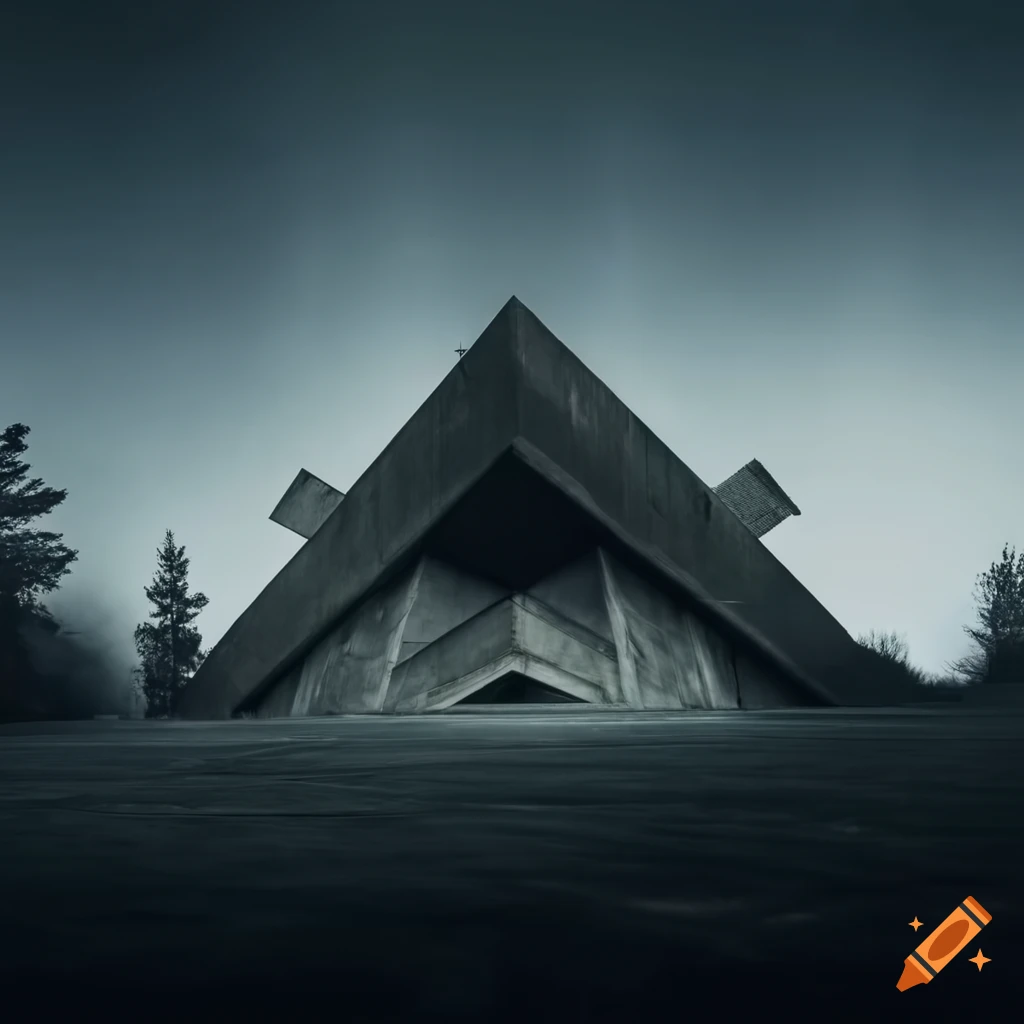 Ominous 1970's Brutalist architectural structures in Eastern Europe