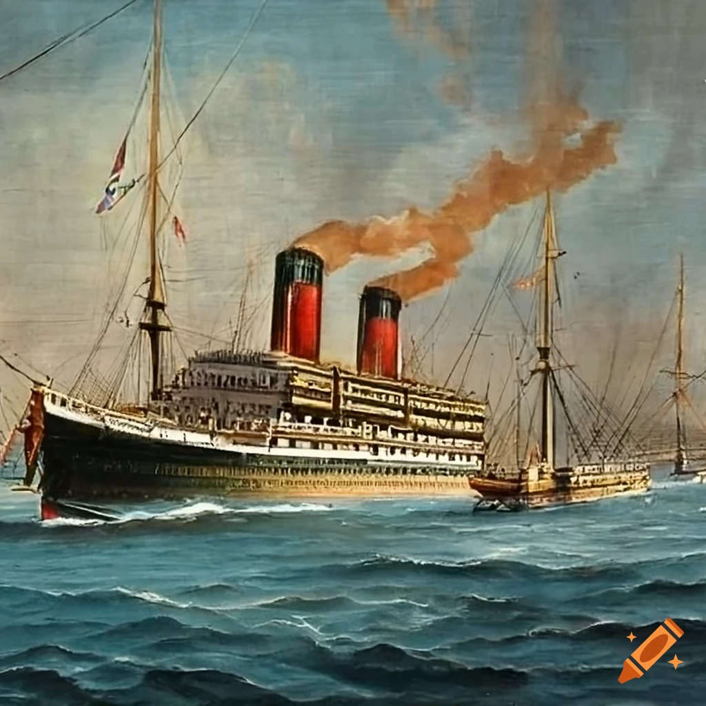 Arrival liner in New York during the 19th century