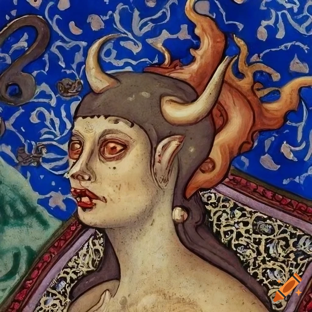 Illustration of a female demon from a Medieval Bestiary by Russ Manning ...