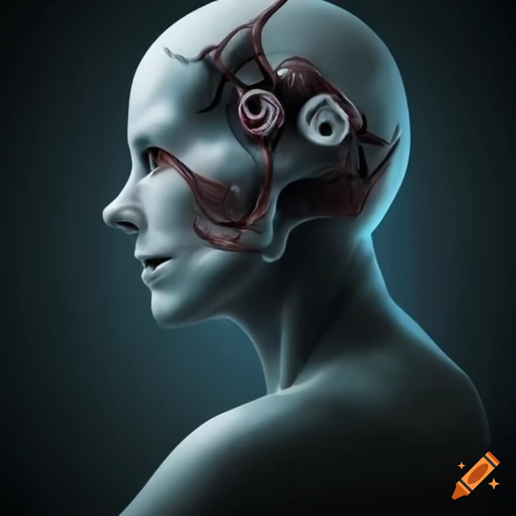 Human merging with machine concept