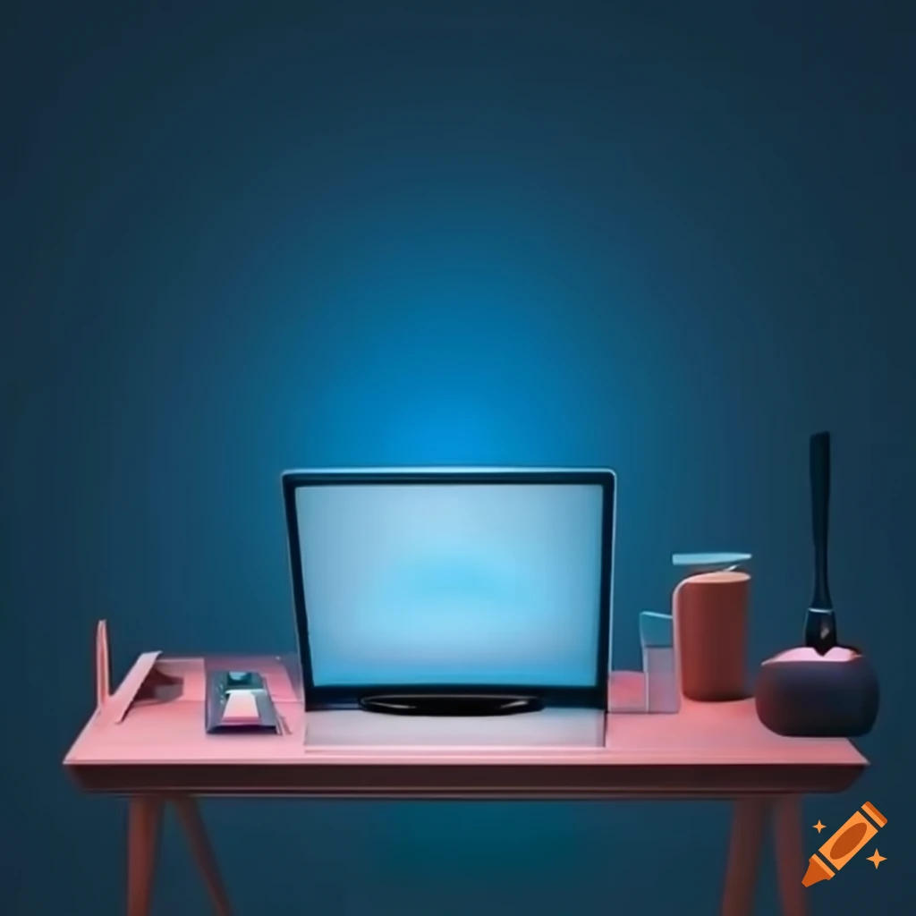 Office table of a dominant leader with Apple computer and achievements